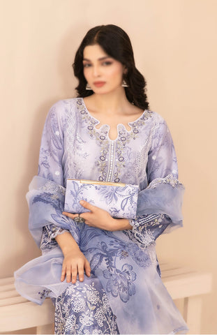 NAQSH Fancy Embroidered Organza Semi Stitched TK-03