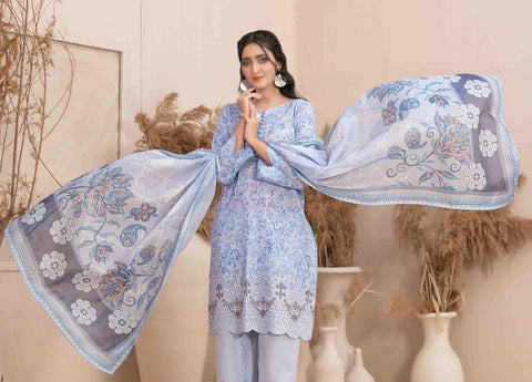 Meheroon Embroidered Lawn Digital Print D-04