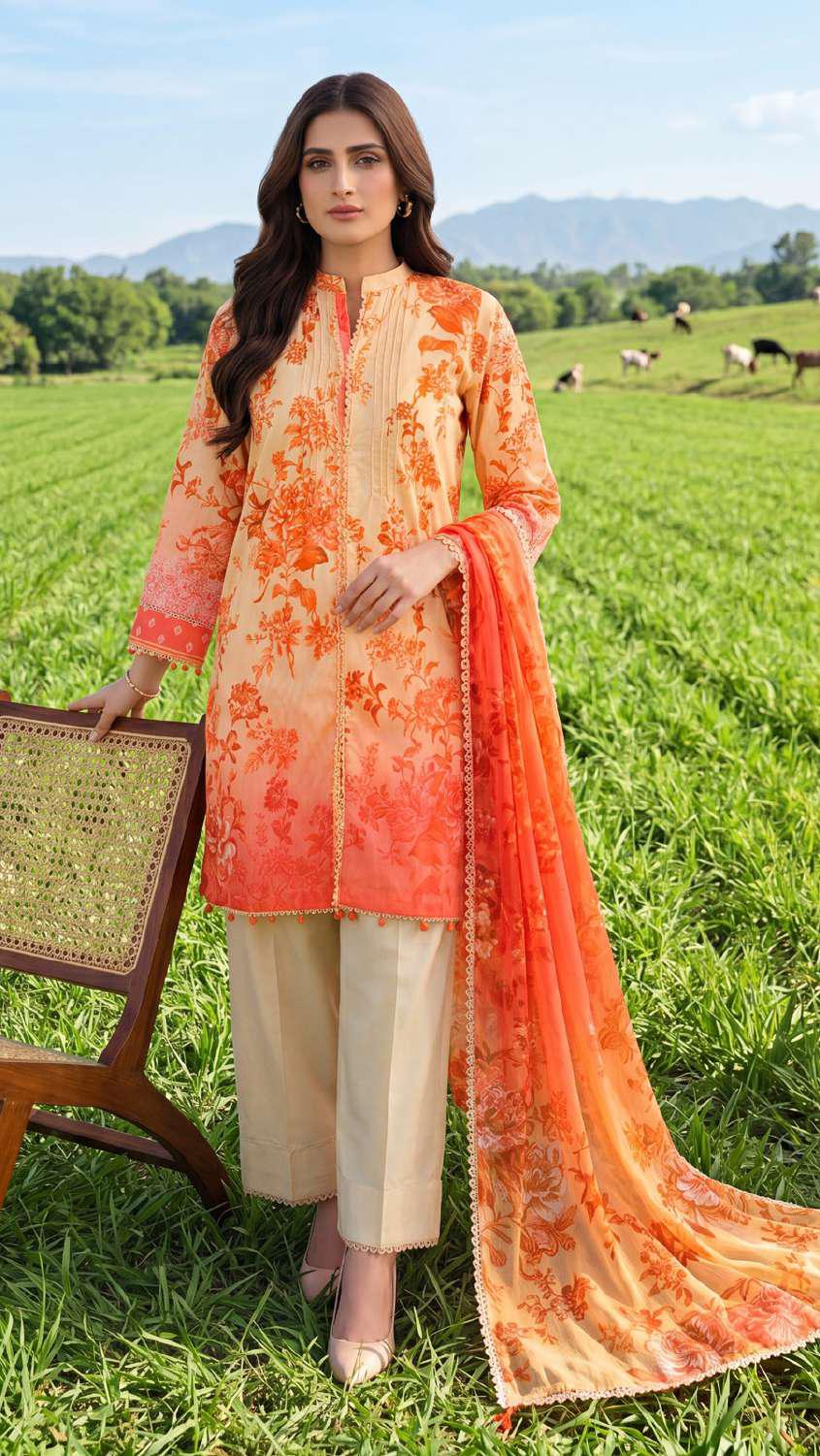 Colors by AlZohaib | Digital Printed 3 Piece Unstitched Lawn Suit D-10