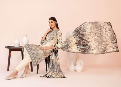 Jahzara by Tawakkal Fabrics | Embroidered Digital Printed Lawn 3 Piece Unstitched Suit D-9