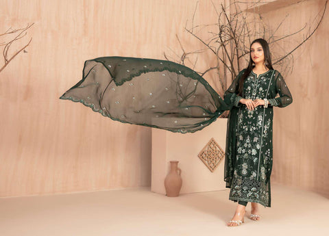 Afsanay by Tawakkal Fabrics | Fancy Embroidered Chiffon 3 Piece Unstitched Suit D-4