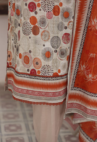 HZ Vital Prints Slub Lawn Dupatta  D-08