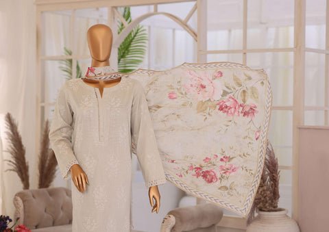 Oriental Printkari by HZ Textiles | Embroidered 3 Piece Unstitched Lawn Suit D-5
