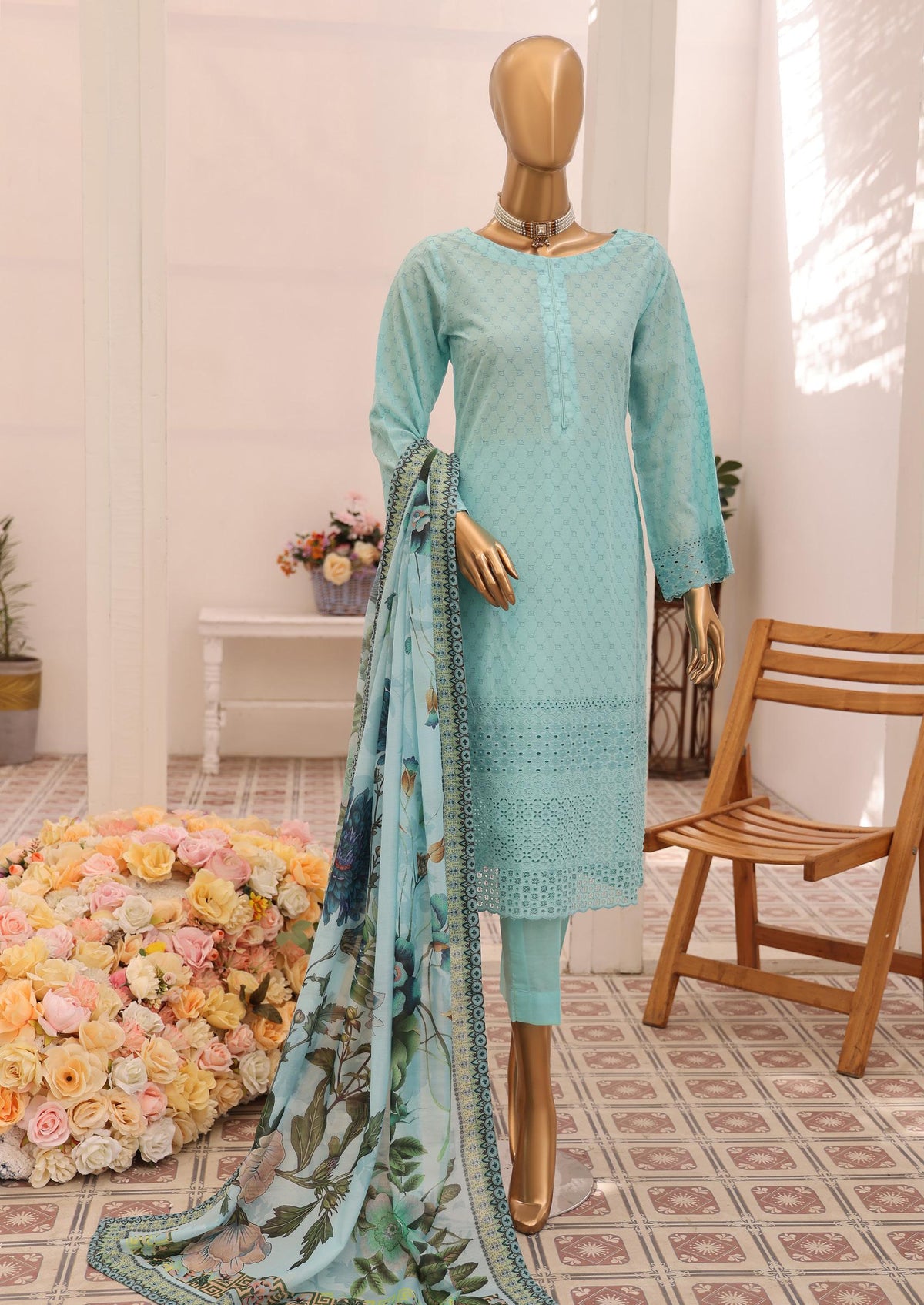 Bloom Schiffli Lawn With Fancy Dupatta D-1 By Dr Haris