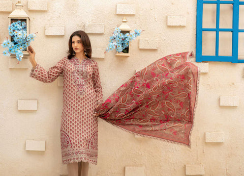 Laveen by Tawakkal Fabrics | Embroidered Digital Printed Lawn 3 Piece Unstitched Suit D-1