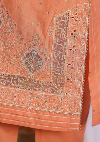 HZ Turkish Embroidered Jacquard Unstitched 3 Piece Suit D-2