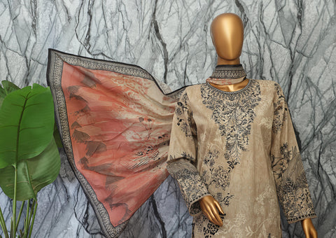 Elegant Embroidered Unstitched Collection Vol-02 By Hz D-06