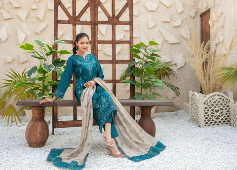 MALA by Shahid Tawakkal | Fancy Embroidered Lawn 3 Piece Unstitched Suit D-6