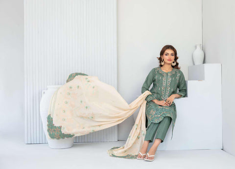Abdar by Tawakkal | Embroidered Lawn 3 Piece Unstitched Suit D-6