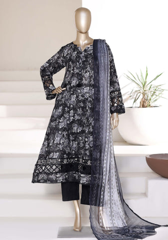 Sadabahar Luxury Peplum | Heavy Embroidered Lawn 3 Piece Stitched Suit D-3