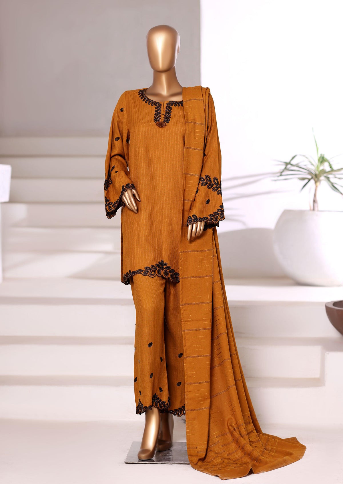 Sadabahar Vybe Emb Dhanak Stitched 3 Piece Suit D-3