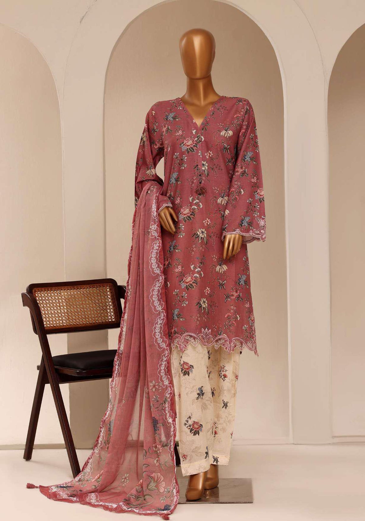 Raya by Sadabahar Embroidered Stitched 3 Piece Suit D-5