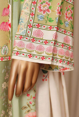 Sadabahar Printed Linen Stitched 3 Piece Suit D-1