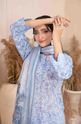 Meheroon Embroidered Lawn Digital Print D-04