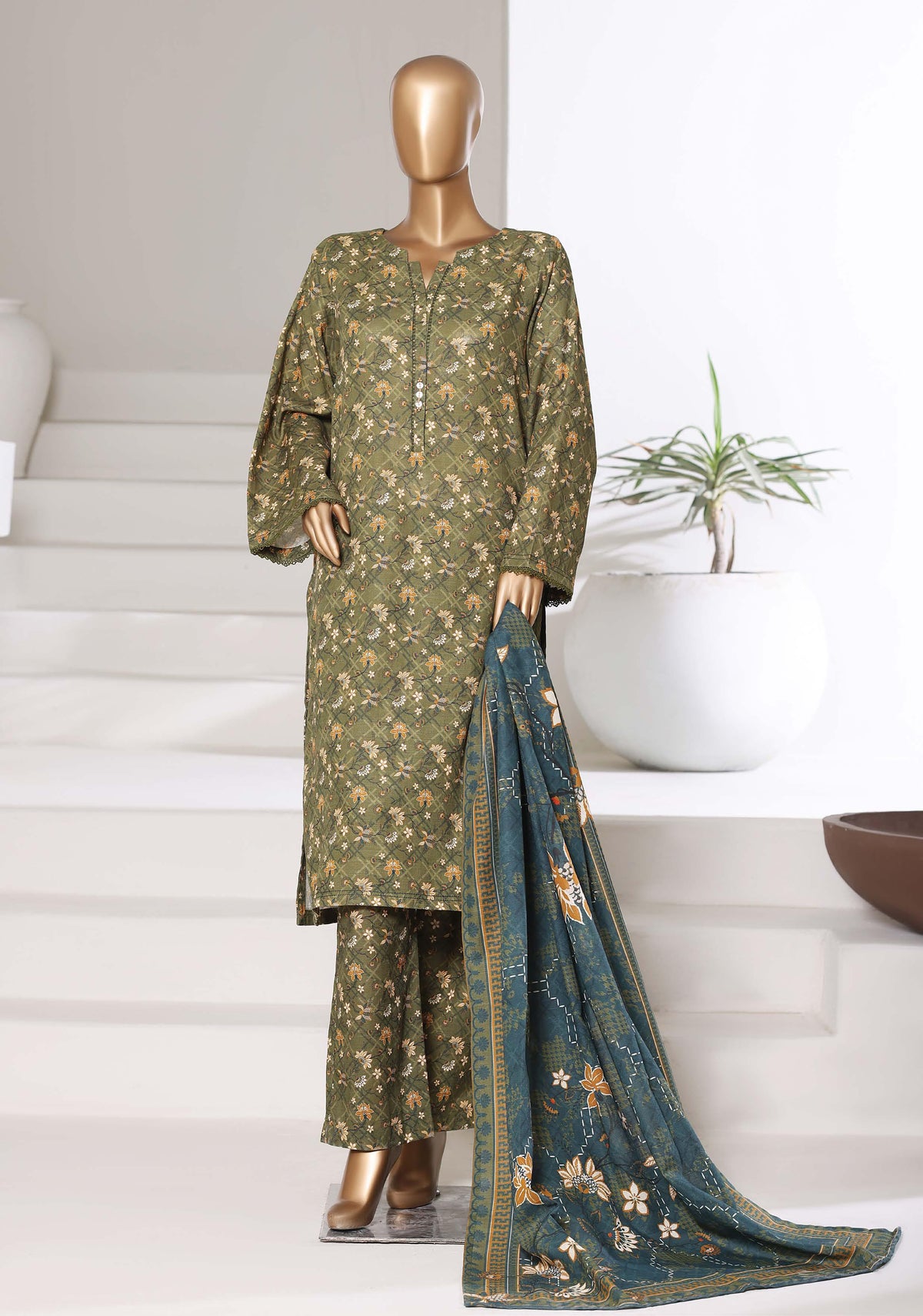 Printed Khaddar Vol-3 Stitched 3PC Collection By Sadabahar D-3