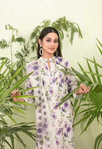 Erva Embroidered Lawn Digital Print By Tawakkal D-03