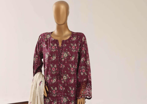 Malika by Sadabahar | Festive Embroidered Lawn 3 Piece Stitched Suit D-2