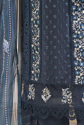 Multi Chickenkari by Sadabahar | Heavy Embroidered Lawn 3 Piece Stitched Suit D-1