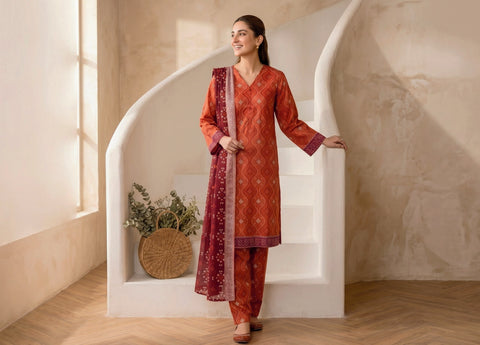 AREEMAN V2 by Shahid Tawakkal | Rotary Printed Lawn 3 Piece Stitched Suit D-5
