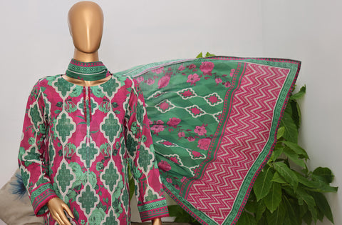 HZ Vital Prints Slub Lawn Dupatta  D-07