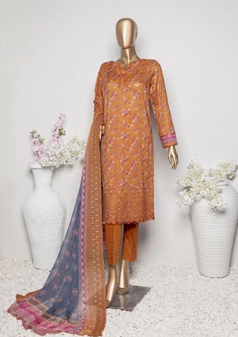 Emb Lawn Shirt Bamber Chiffon Cutwork Dupatta Un-Stitched 3Pcs D-923