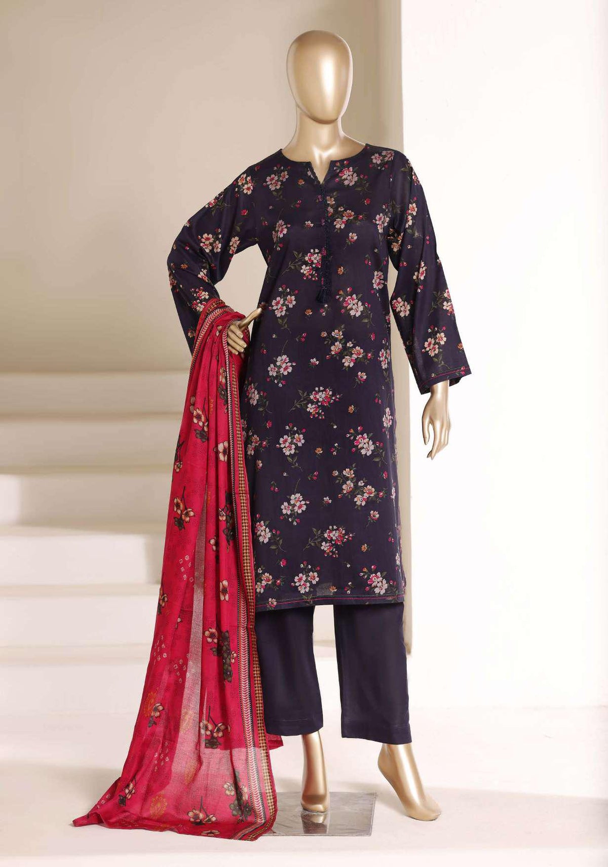 SADABAHAR Luxury Printed Lawn | 3 Piece Stitched Suit D-1