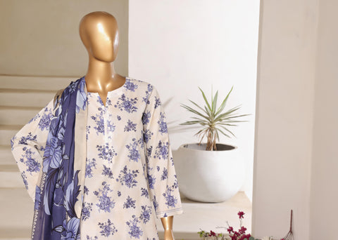 Printed Lawn With Farshi Shalwar Collection By Sadabahar D-04
