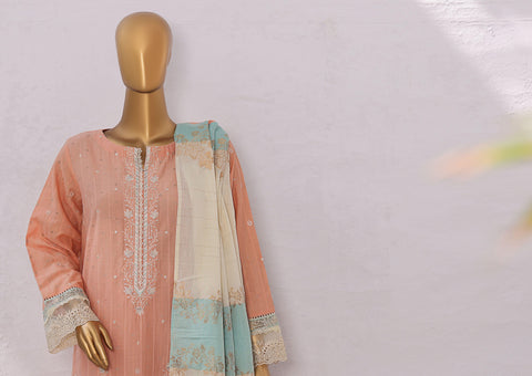 Turkish Jacquard Vol-1 Emb Un Stitched 3 Piece HZ-2