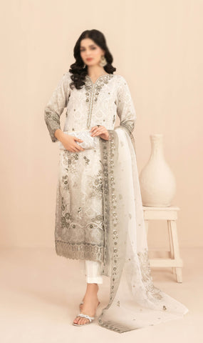NAQSH Fancy Embroidered Organza Semi Stitched TK-04