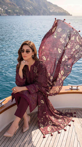 Colors by AlZohaib vol-2 | Digital Printed Lawn 3 Piece Unstitched Suit D-3
