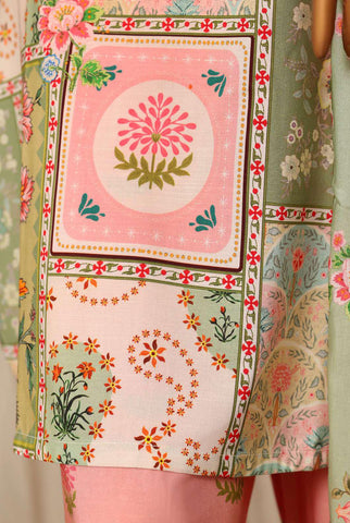 Sadabahar Printed Linen Stitched 3 Piece Suit D-1