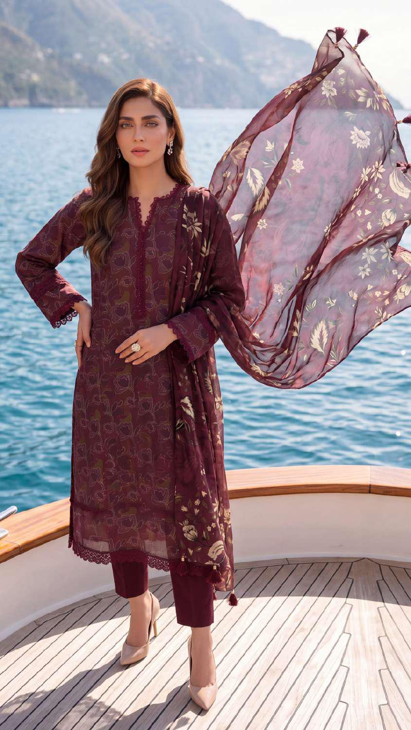 Colors by AlZohaib vol-2 | Digital Printed Lawn 3 Piece Unstitched Suit D-3