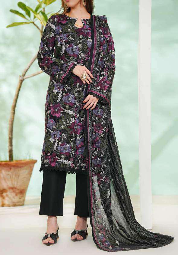 VS DAMAN Exclusive Printed Lawn Unstitched 3 Piece Suit D-4