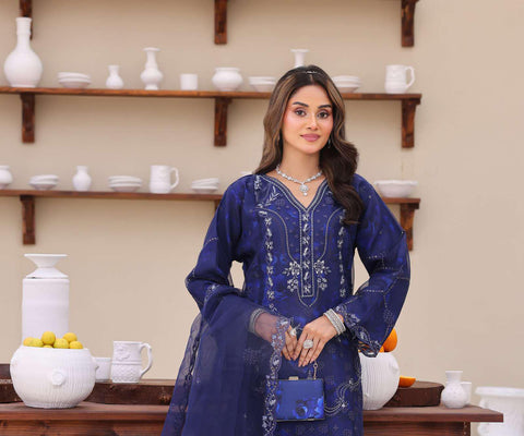 Eshaal Vol-2 Semi-Stitched Luxury Embellished Suit D-4