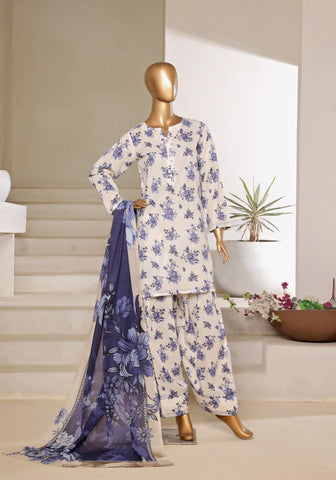 Printed Lawn With Farshi Shalwar Collection By Sadabahar D-04
