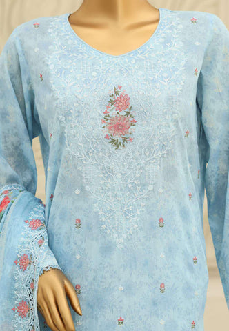 Premium Signature by HZ Textiles | Embroidered 3 Piece Unstitched Lawn Suit D-1