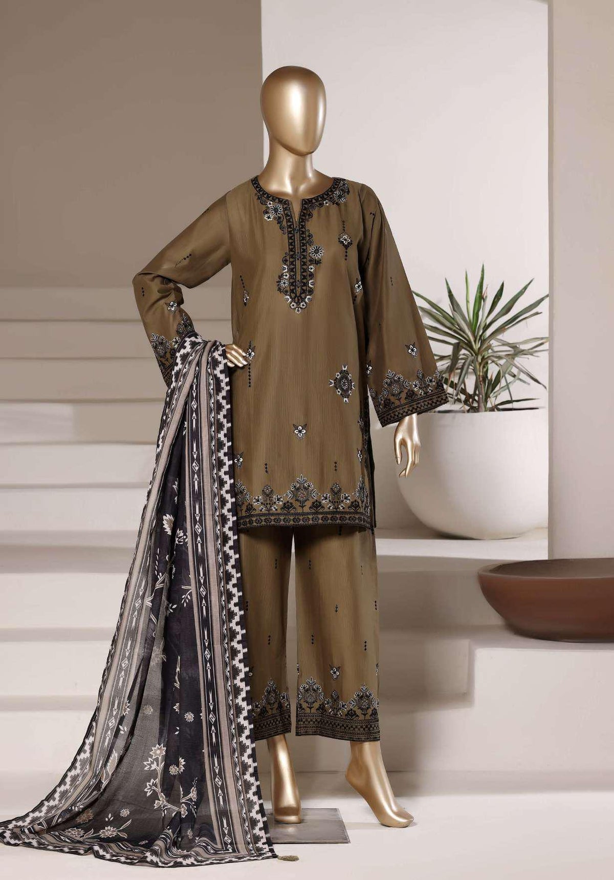 Eclair by Sadabahar | Embroidered Lawn 3 Piece Stitched Suit D-2