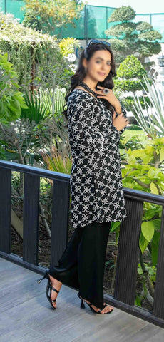KIRAZ Un-Stitched Schiffli Jaal Emb Slub Lawn D-2027