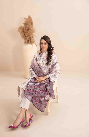 Meheroon Embroidered Lawn Digital Print D-03