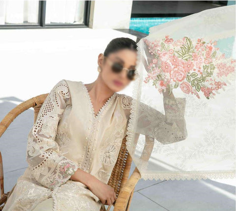 Zevira Semi Stitched  Fancy Heavy Embroidered Lawn Coll-2025 D-3248