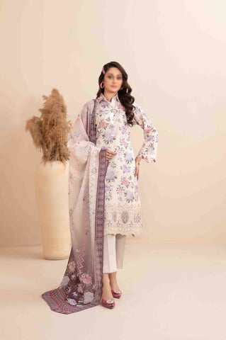 Meheroon Embroidered Lawn Digital Print D-03