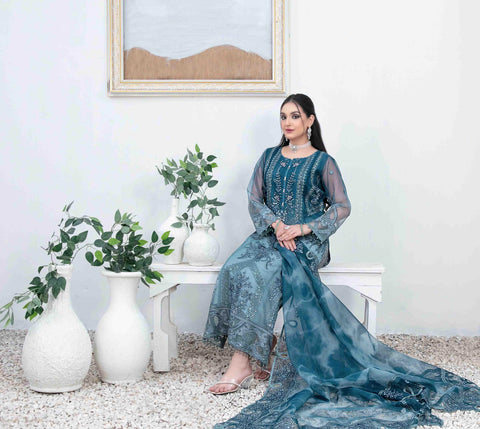 ALSaba Semi Stitched Fancy Chiffon Collection'24 D-1347