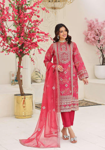 MUSHKIK | 4 Piece Semi-Stitched Embroidered Organza Collection D-3
