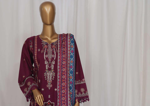 Luxury Embroidered Khaddar Coll:Vol-1  D-02  STITCHED 3 PCS