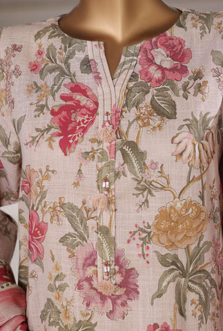 Sadabahar Printed Khaddar With Shimmer Ready To Wear 3Pc D-1