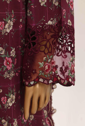 Malika by Sadabahar | Festive Embroidered Lawn 3 Piece Stitched Suit D-2