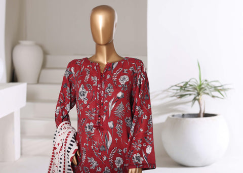 Printed Khaddar Vol-3 Stitched 3PC Collection By Sadabahar D-1