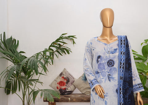 HZ Vital Prints Slub Lawn Dupatta  D-09