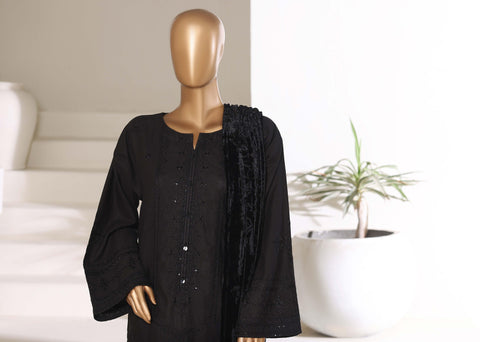 SADABAHAR Luxury Khaddar Karandi with Palachi Shawl 3Pc Stitched D-01