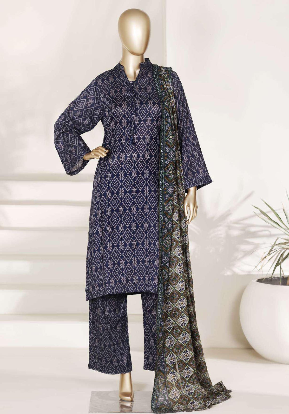 Sadabahar Luxury Lawn | Printed 3 Piece Stitched Suit D-2
